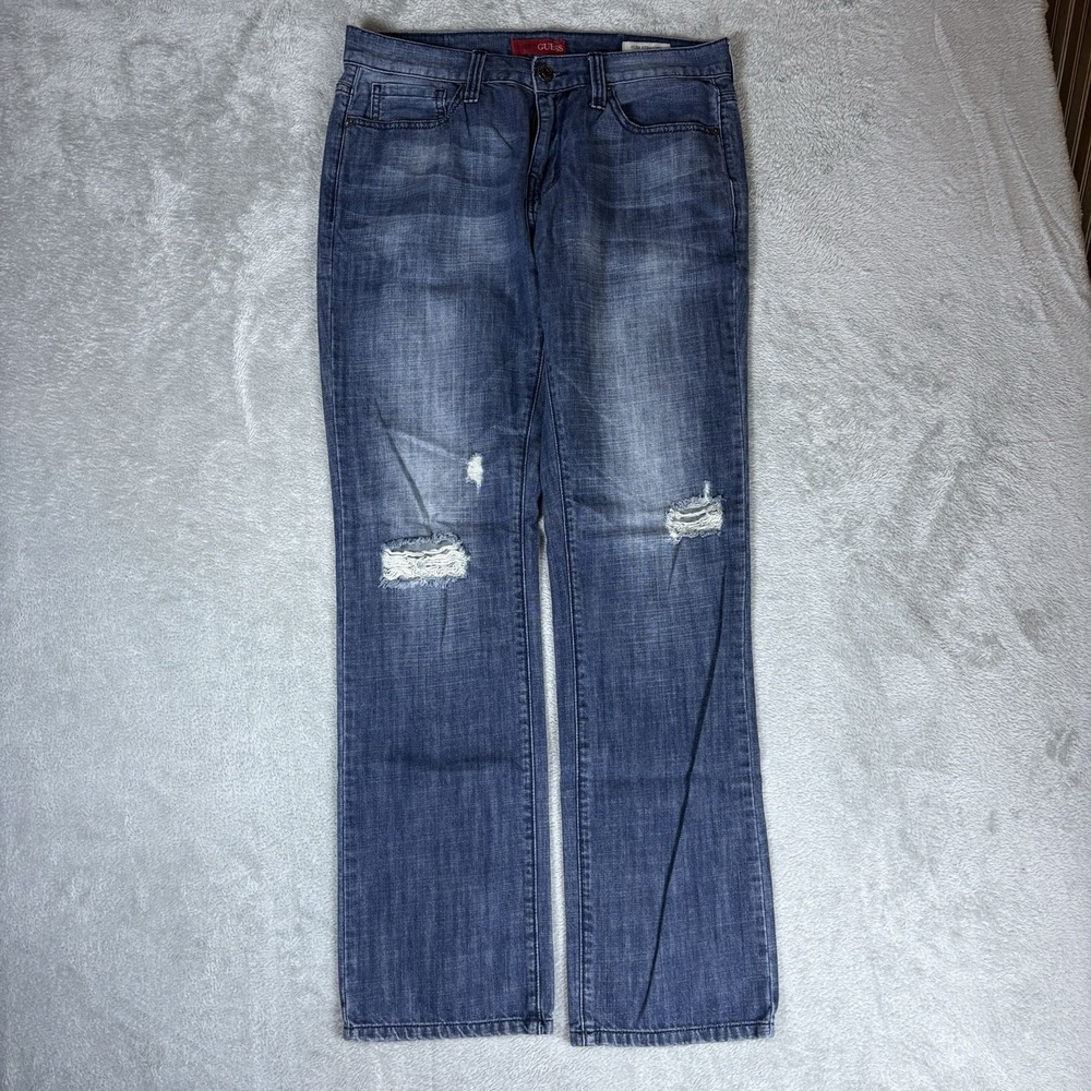 Guess‎ Jeans Mens 32x32 (Fits 32x32) Slim Straight Del Mar Fit Blue Denim